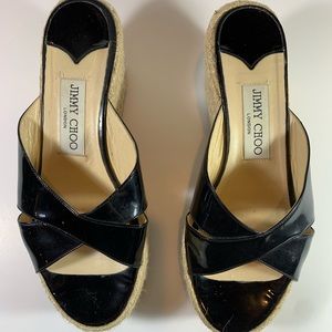 Jimmy Choo Black Patent Espadrilles
